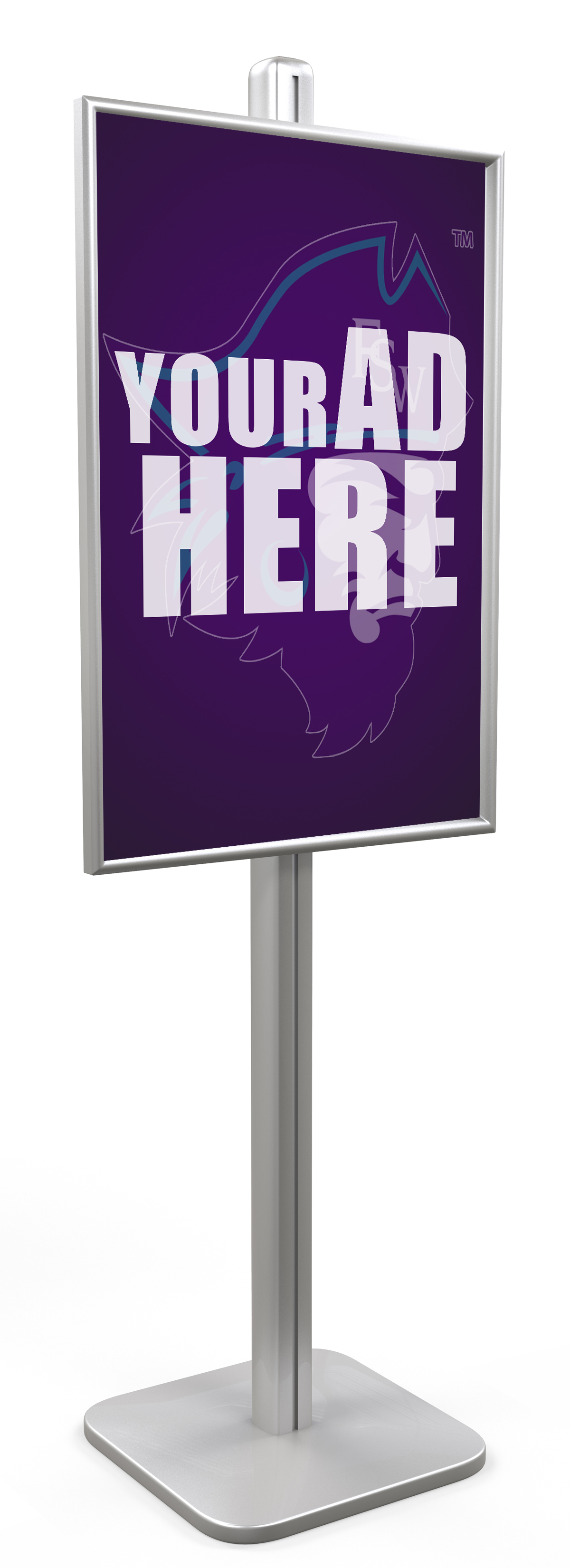 Your Ad Here FSW poster inside a standing poster holder.